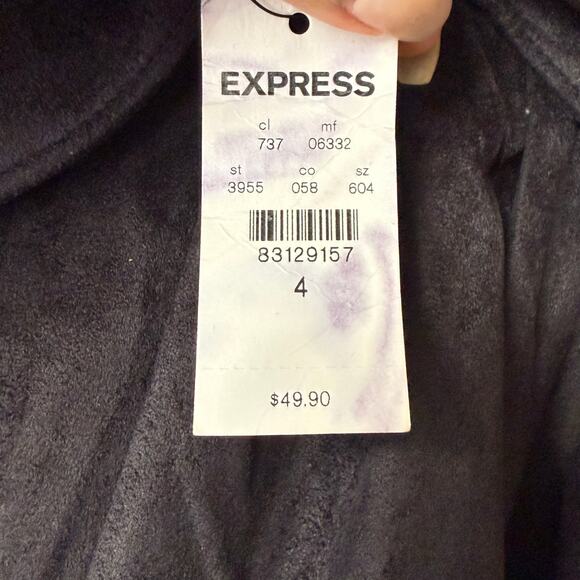 Express sz 4 black faux‎ suede skirt NWT - Picture 4 of 9